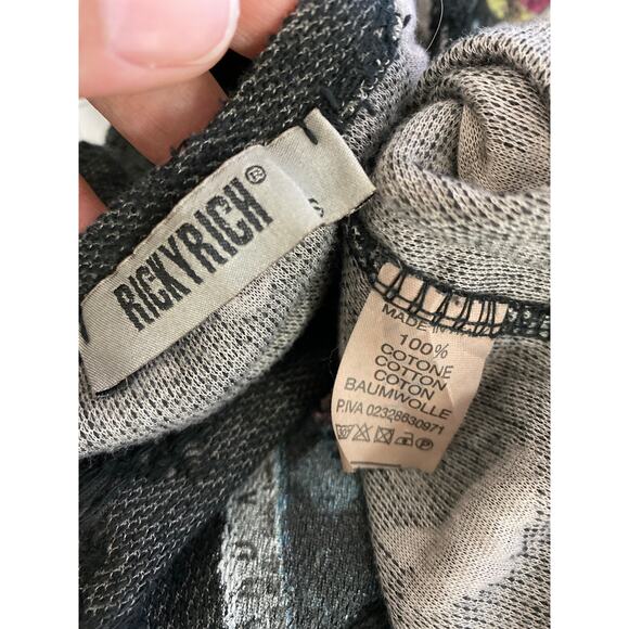 Ricky Rich Mens Gray Short Sleeve Distressed T-shirt Size: Small - Picture 9 of 9